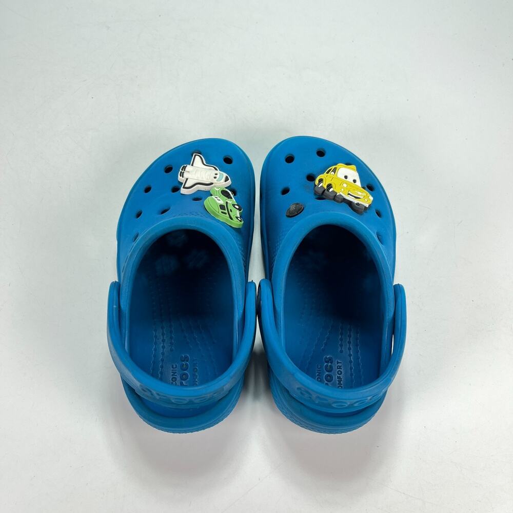 Crocs Classic Clog Blue Lightweight Adjustable Straps Slip On Shoes Kids Size 8 - Picture 6 of 8